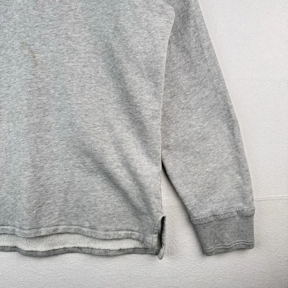 90s Vintage Polo Ralph Lauren Mens‎ Large Henley Sweatshirt Gray *Distressed